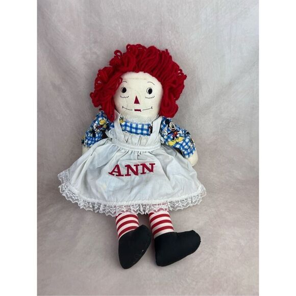 Vintage Handmade Raggedy Ann Doll Mickey Mouse Clothes - Picture 1 of 7
